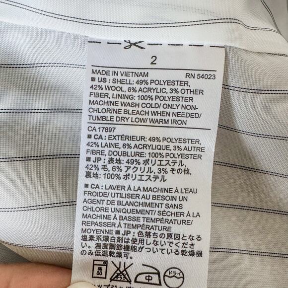 Banana Republic Black Diamond Oatmeal Tweed Academy Blazer, Shoulder Pads-Size 2 - Picture 8 of 10